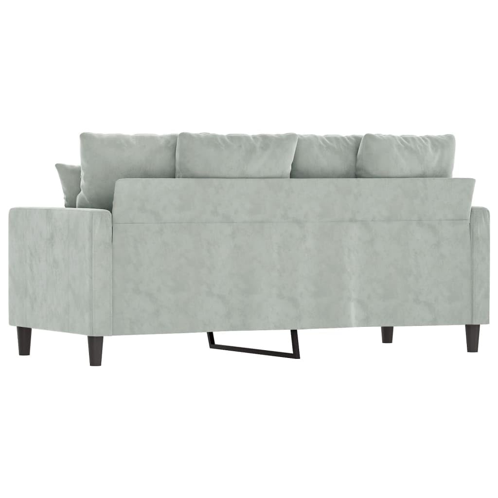 Light Grey Velvet 2-Seater Sofa with Metal Frame V5205
