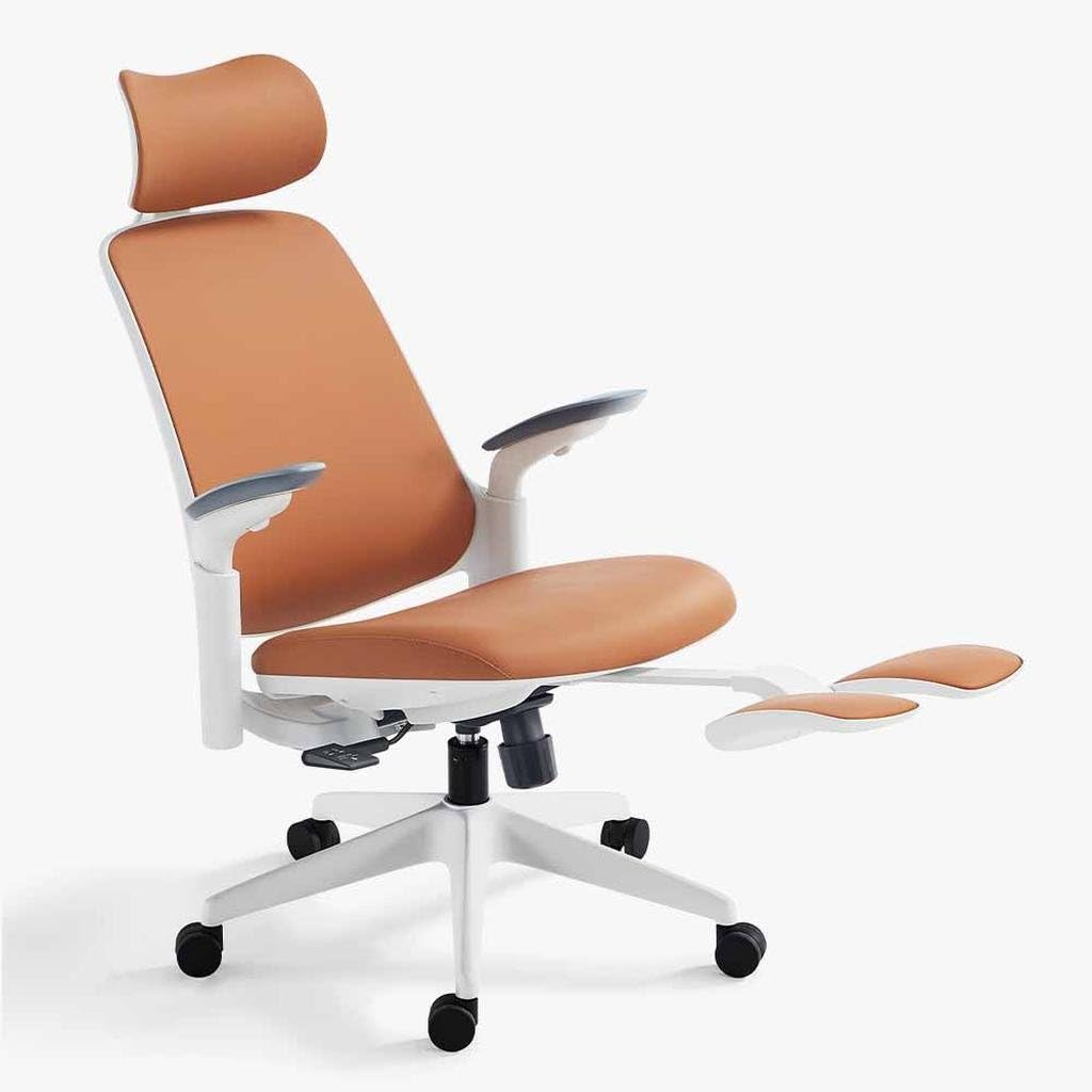 Leather Ergonomic Office Chair with Footrest C618