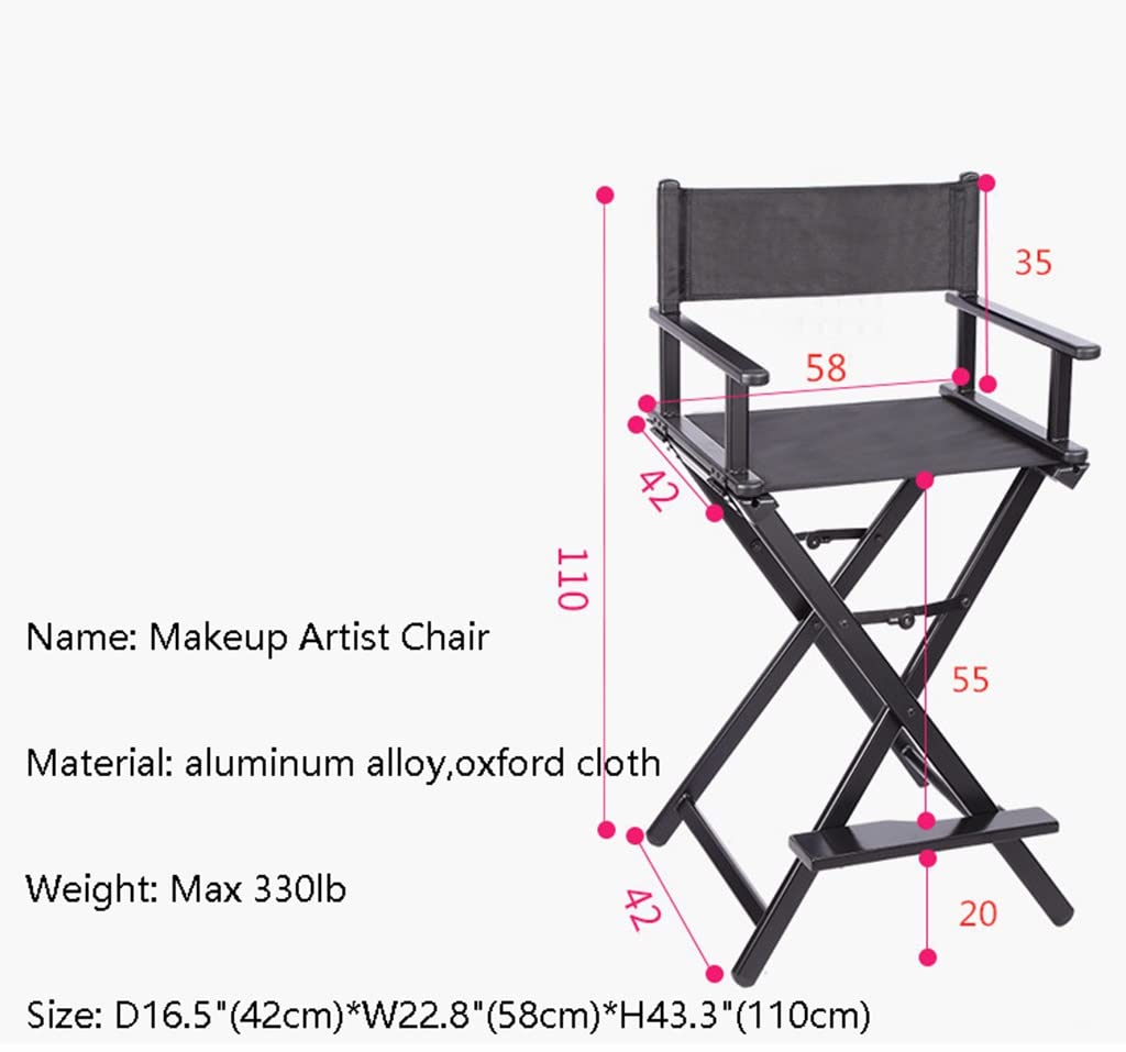 Pink Aluminum Foldable Makeup Artist Chair with Footrest T94346