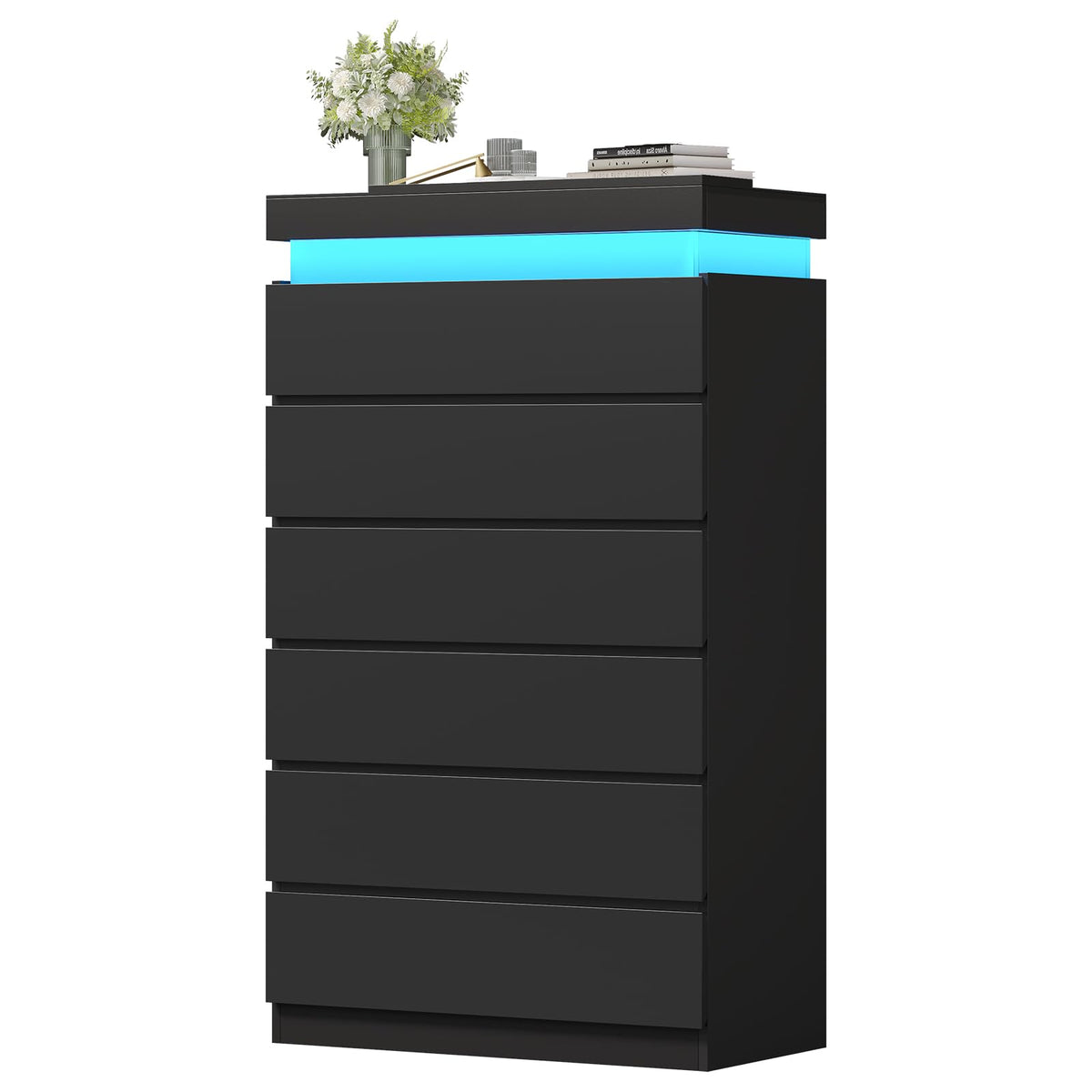 Black 6 Drawer Dresser D55852
