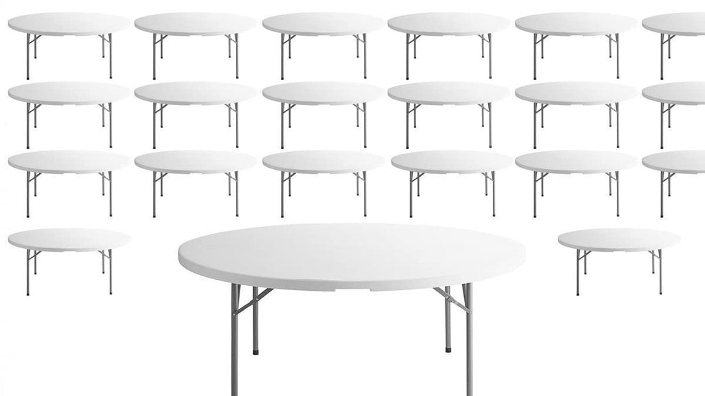 White 6 Ft Round Plastic Folding Table N4115