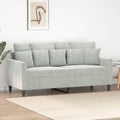 Light Grey Velvet 2-Seater Sofa with Metal Frame V5205