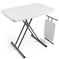 Folding Table 30 Inch Adjustable Height White Granite V882188