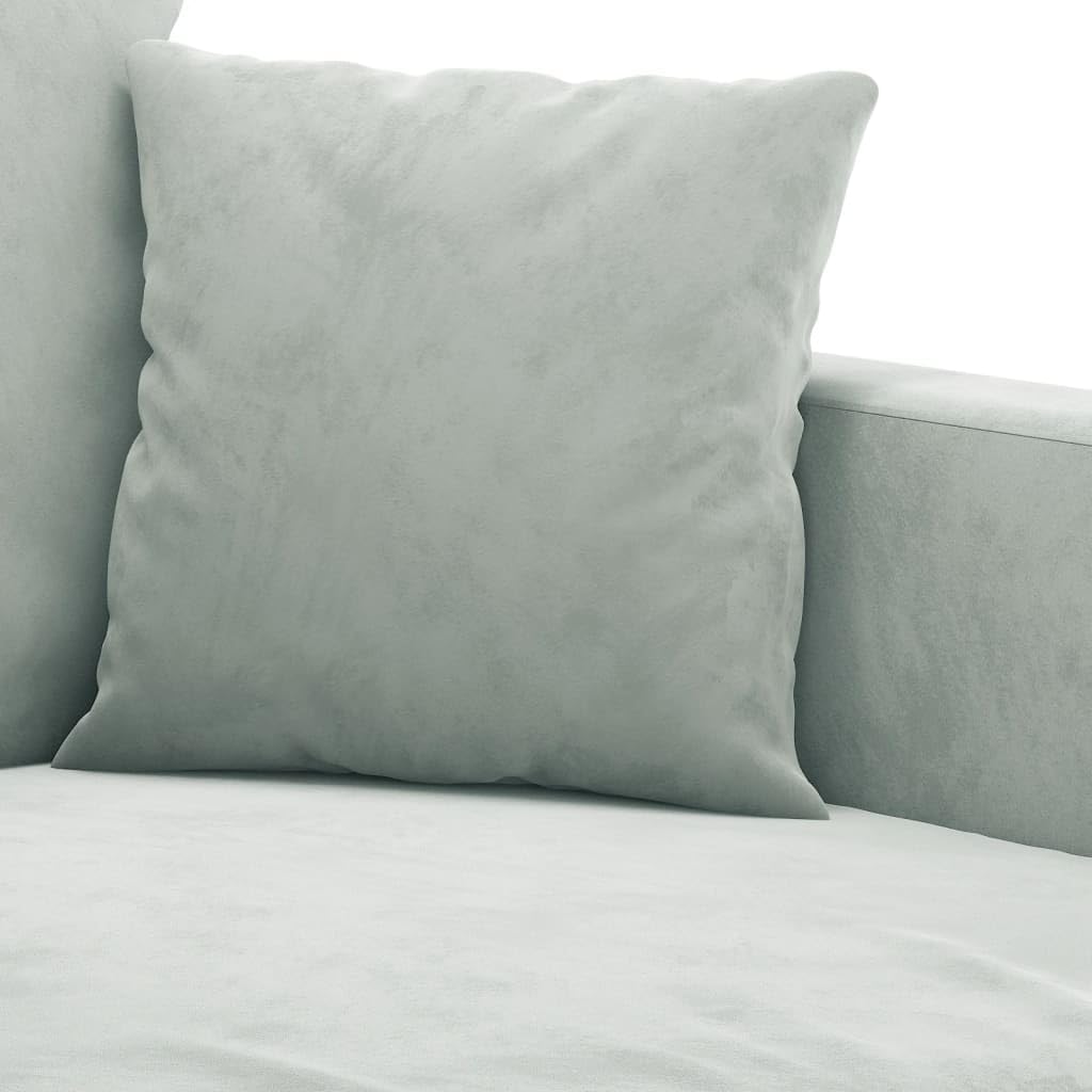 Light Grey Velvet 2-Seater Sofa with Metal Frame V5205