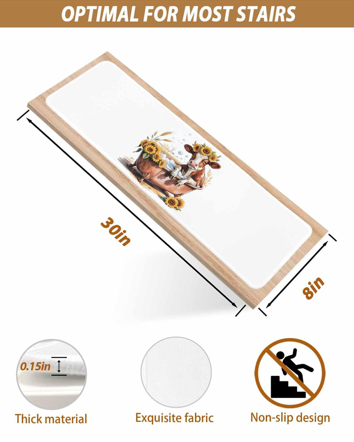 4 Pack Non Slip Carpet Stair Treads 8x30 inch L113