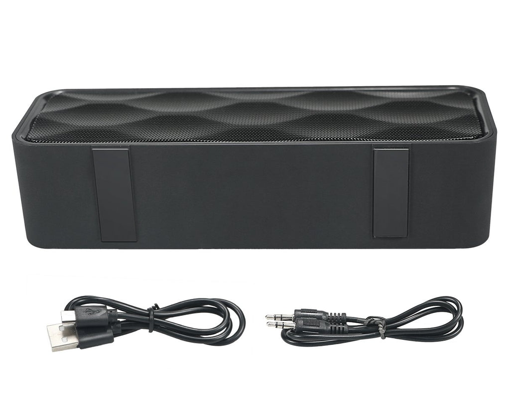 Black Portable Wireless Bluetooth Speaker with AUX USB TF Card Slot R1903