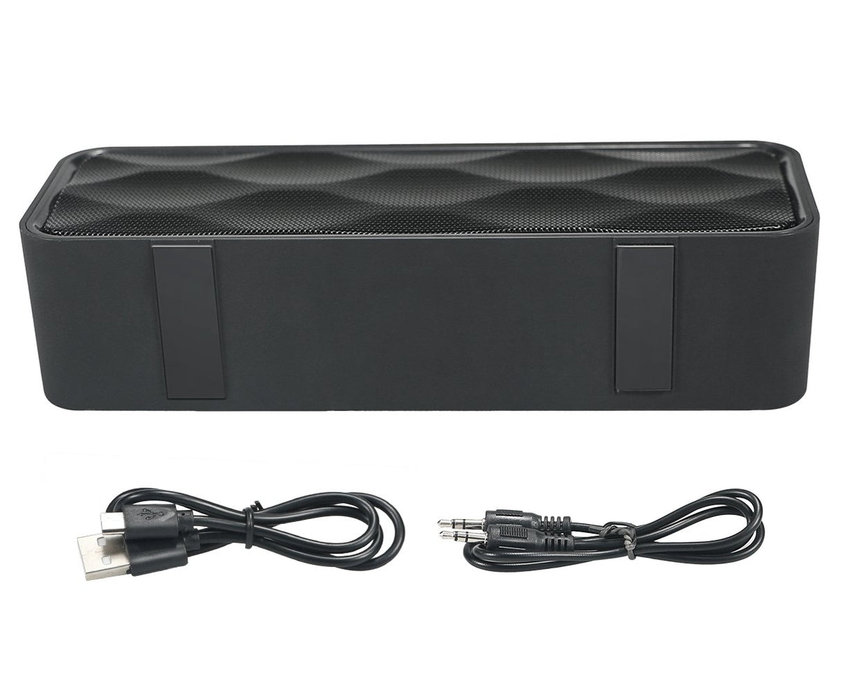 Black Portable Wireless Bluetooth Speaker with AUX USB TF Card Slot R1903