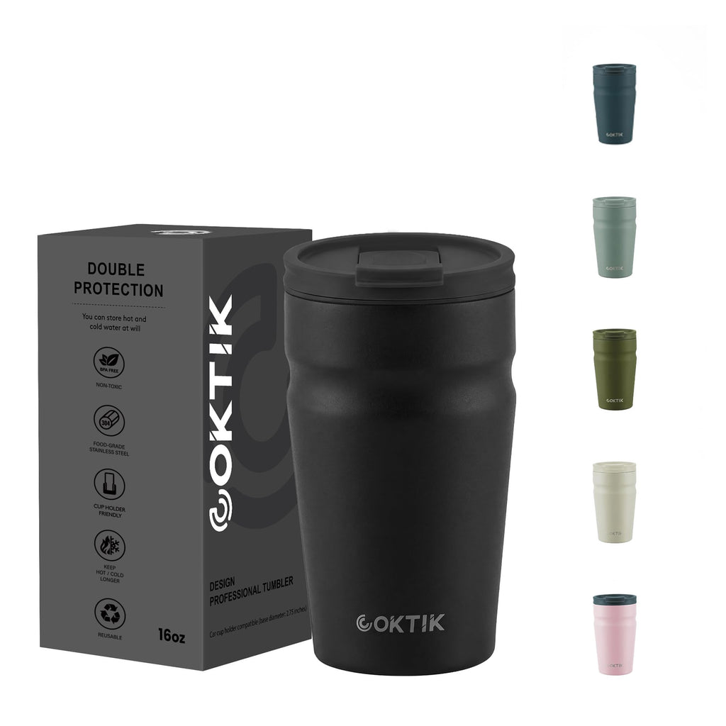16oz Insulated Stainless Steel Coffee Tumbler with Lid R214