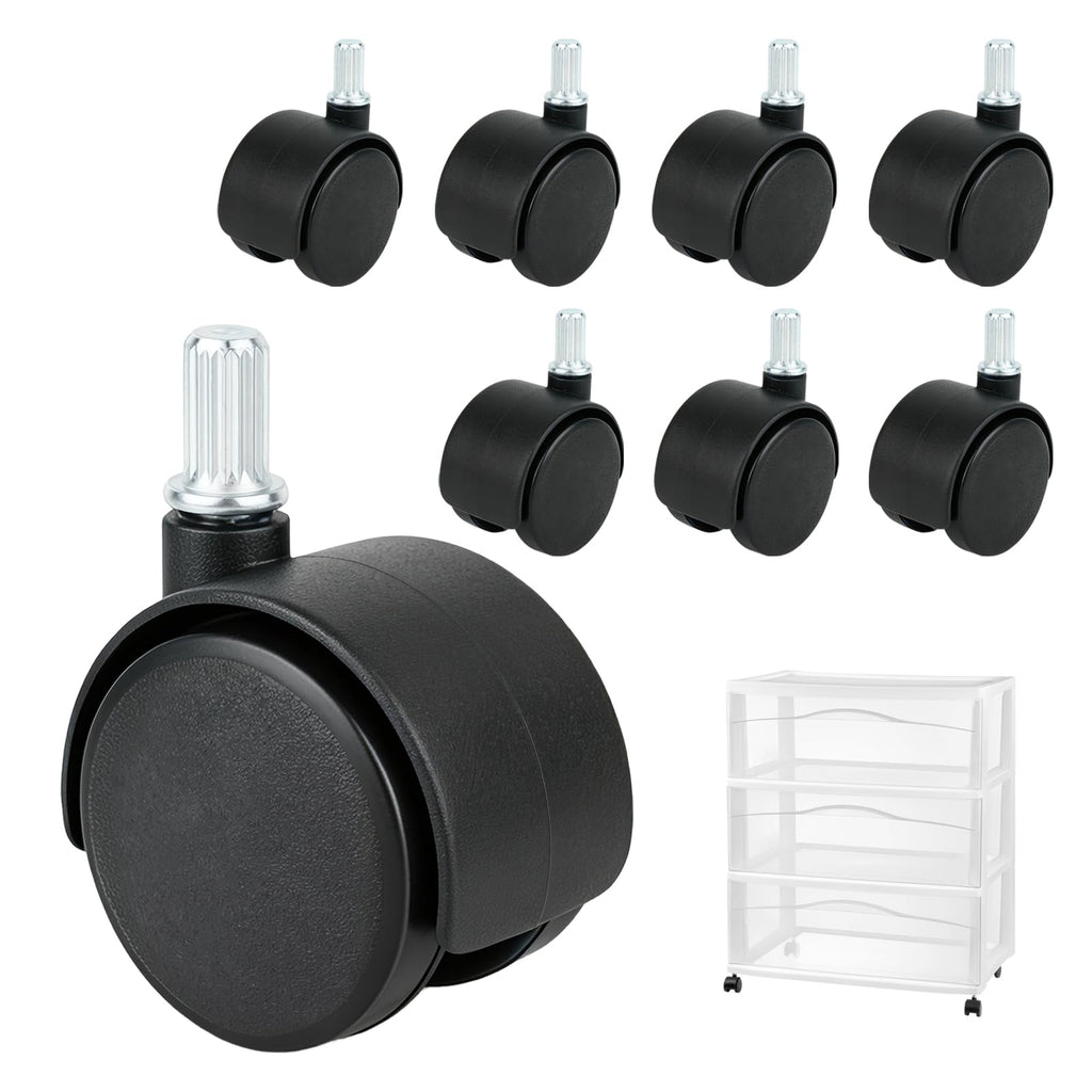8PCS Replacement Casters for 3 Drawer Cart F342