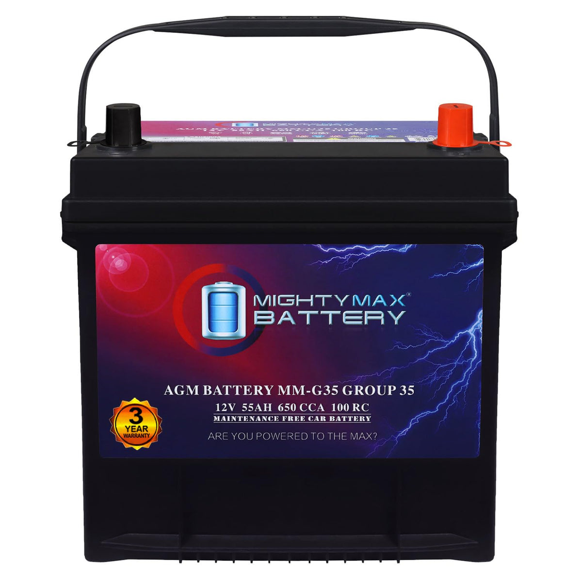 12V 55Ah AGM Replacement Battery S2388
