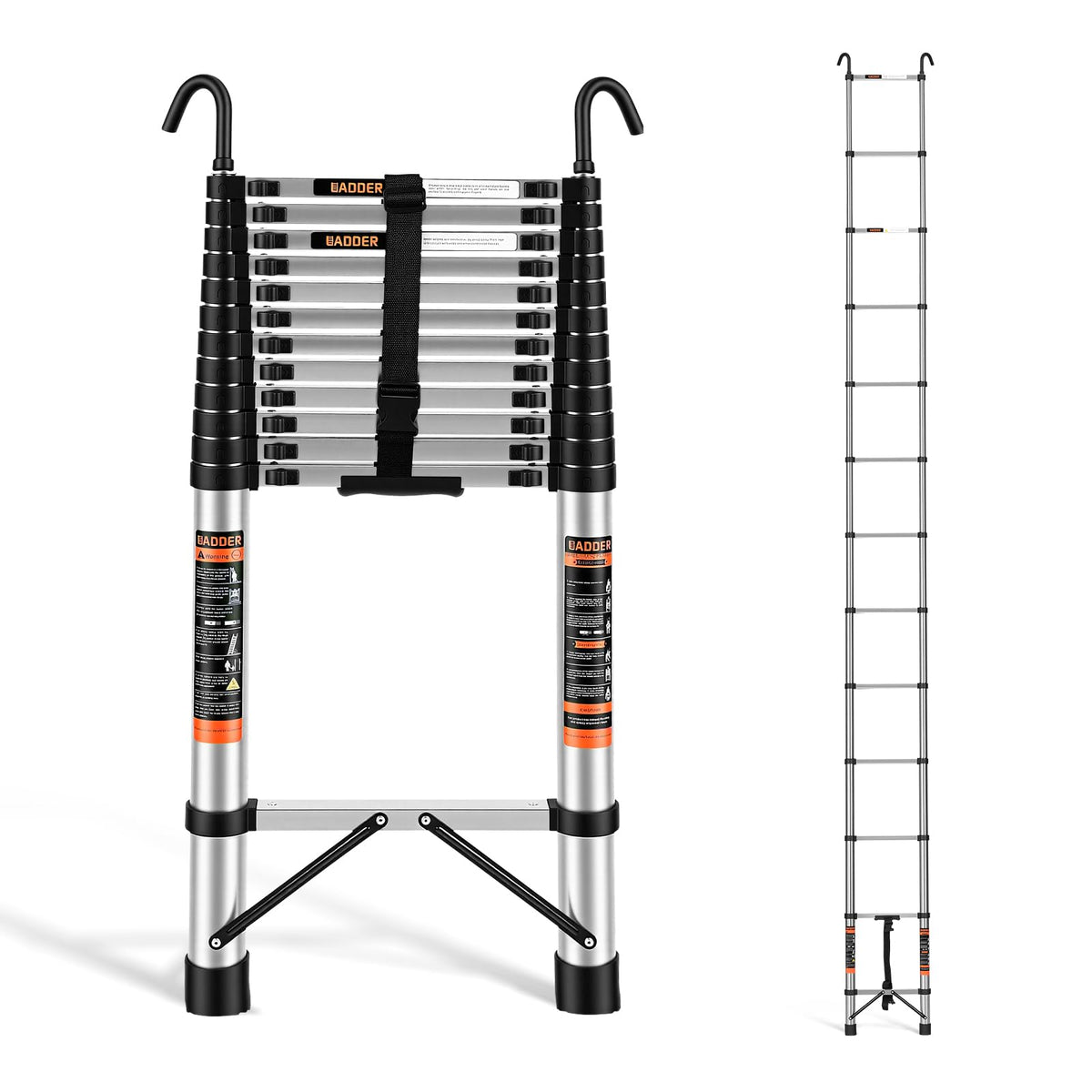 16.5 ft Telescoping Ladder with Hooks 330 lbs F5213