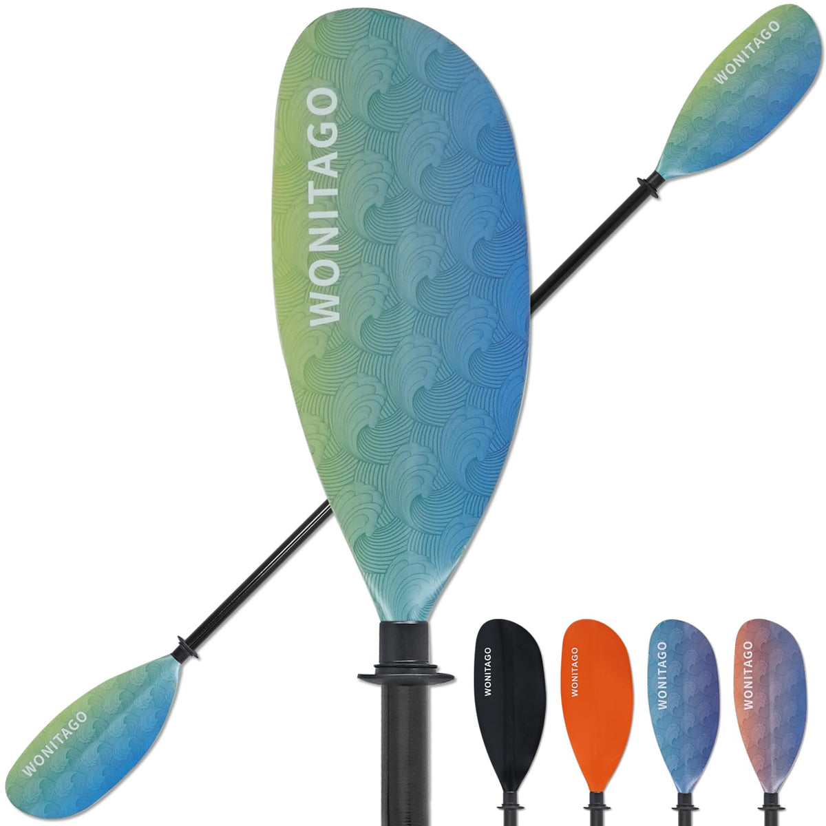 Adjustable Fiberglass Shaft Nylon Blade Kayak Paddle Q14471