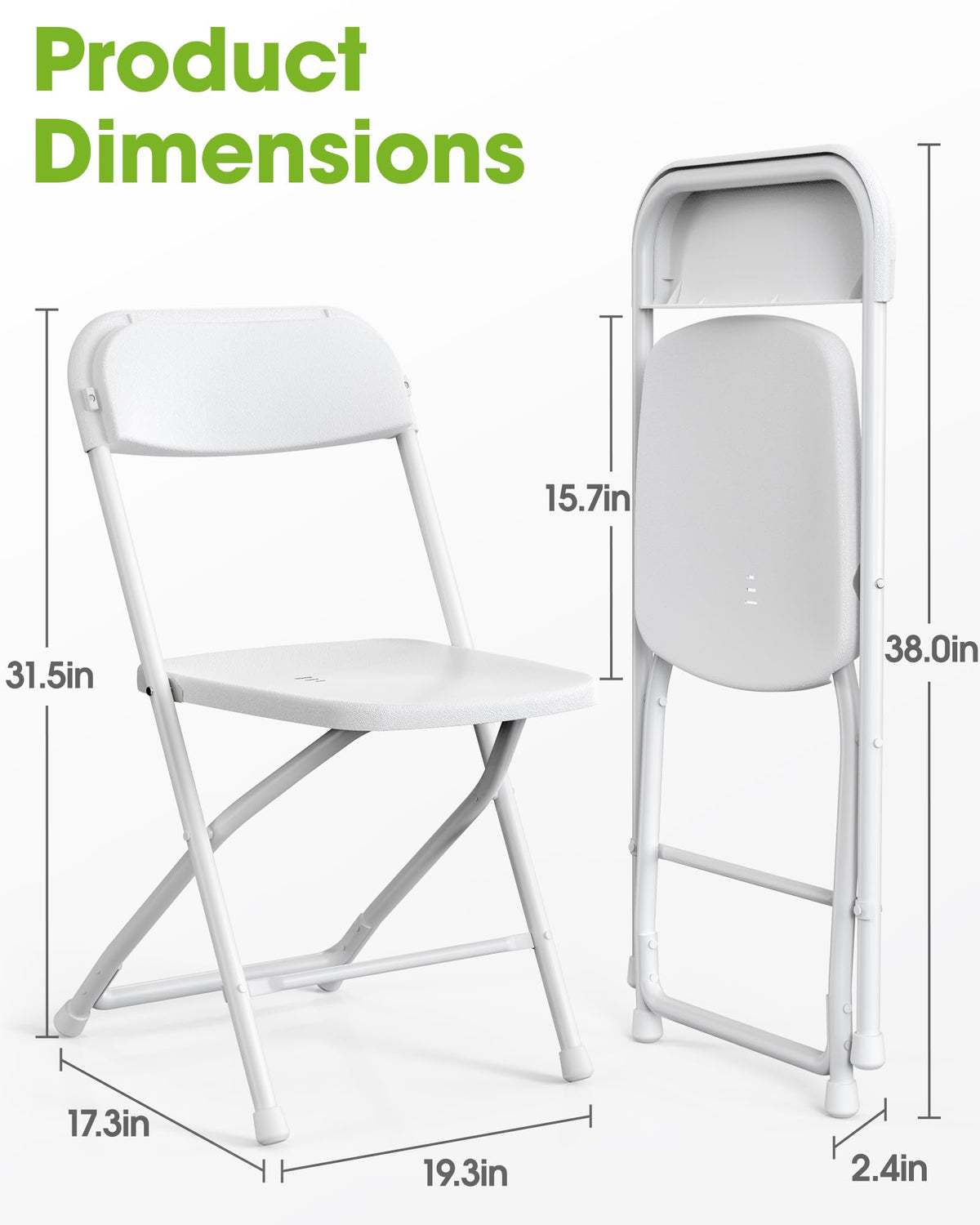 White 6-Pack Folding Chairs 440 lbs Capacity C827