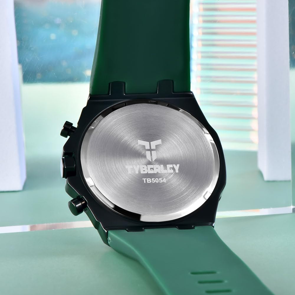 Men's Quartz Chronograph Watch 41MM Waterproof Rubber Strap Luminous X7082