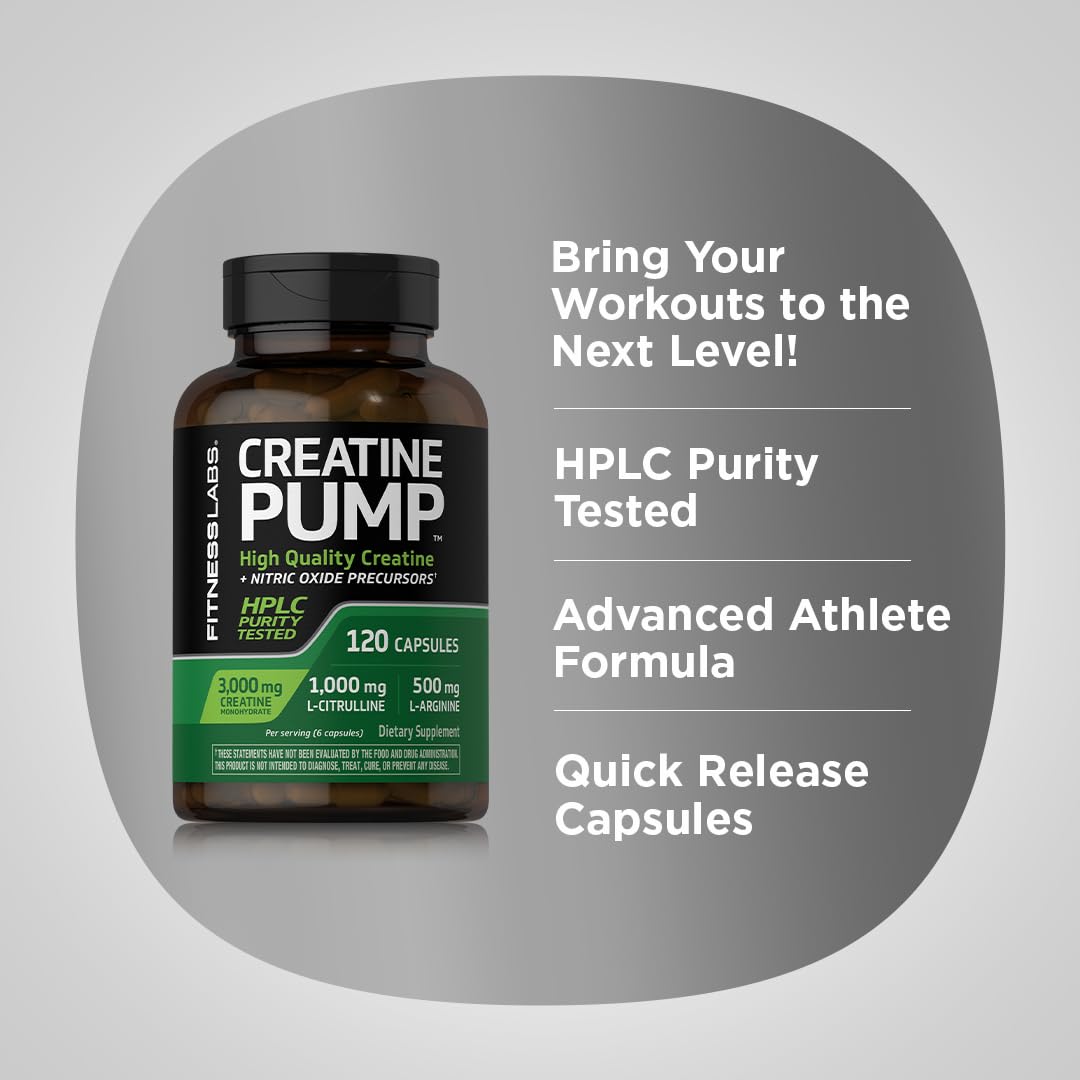 Creatine Monohydrate Capsules 3000mg 120 Count K4664