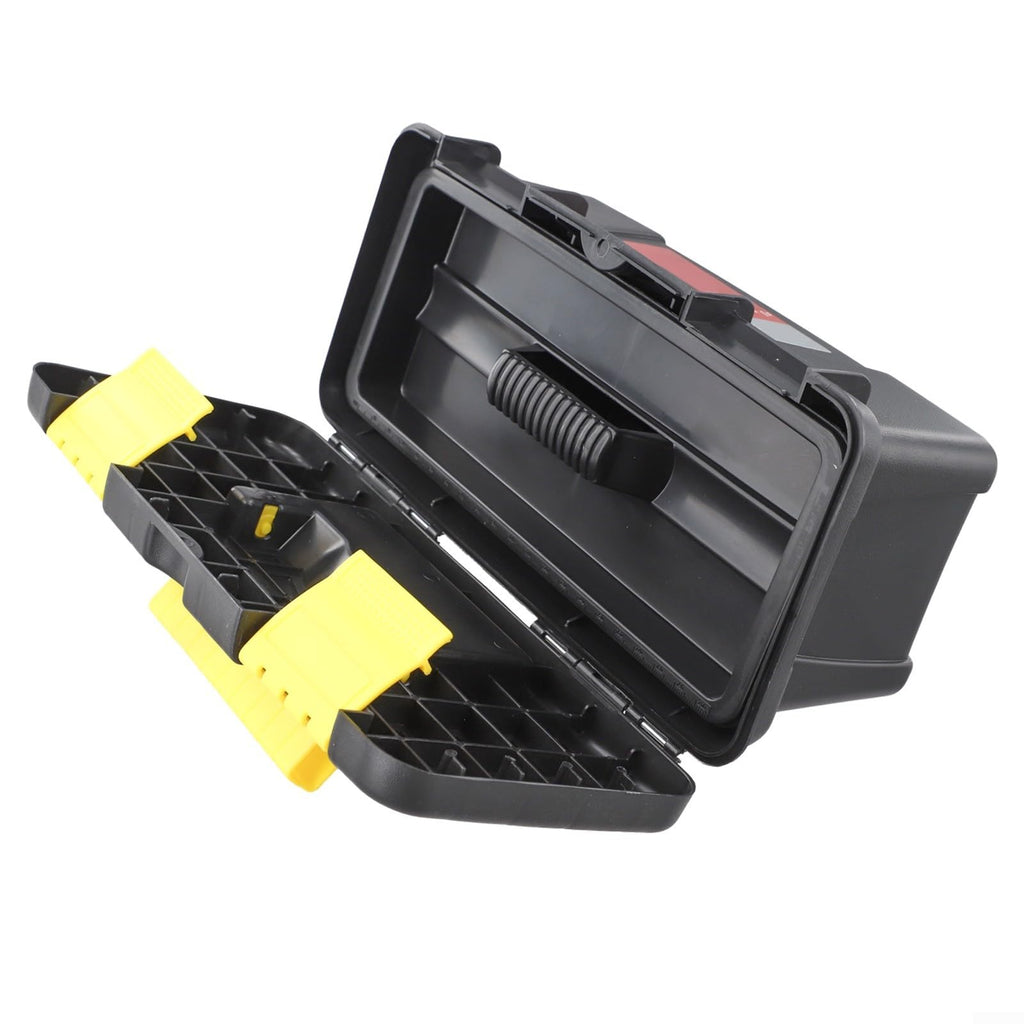 10 Inch Black Plastic Toolbox with Dual Layer Organization Q5750