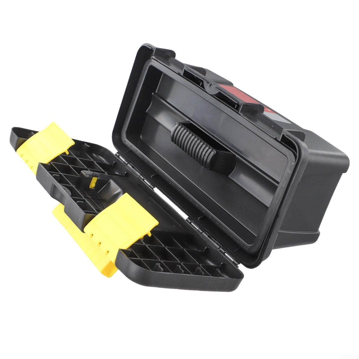 10 Inch Black Plastic Toolbox with Dual Layer Organization Q5750