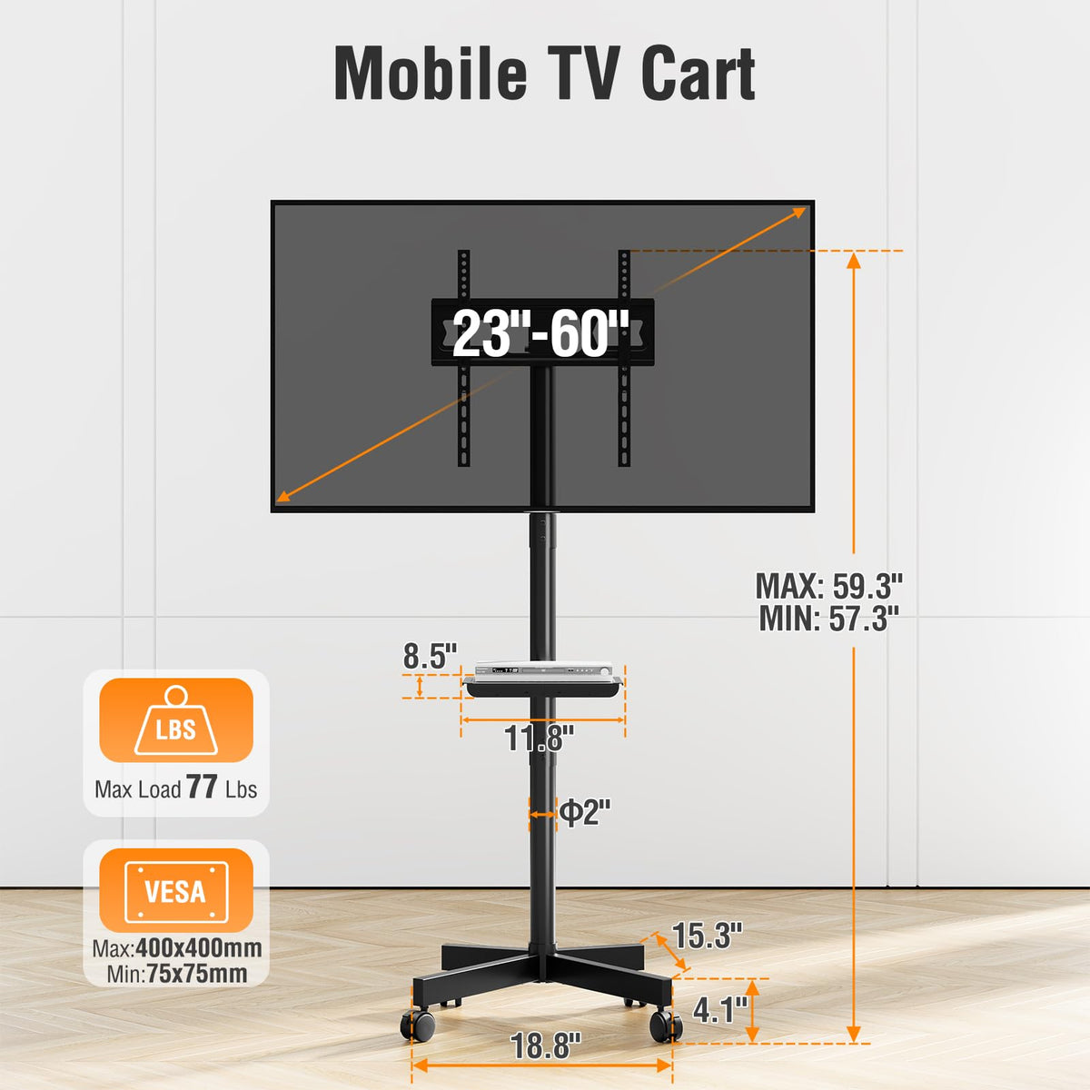 Mobile TV Stand for 23-60" TVs P77796
