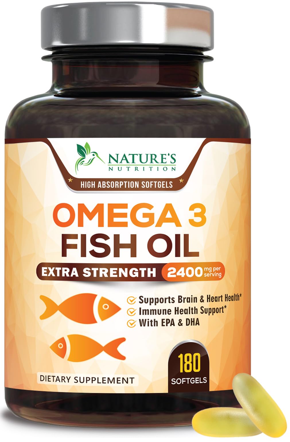 Omega 3 Fish Oil 2400mg Softgels X4400