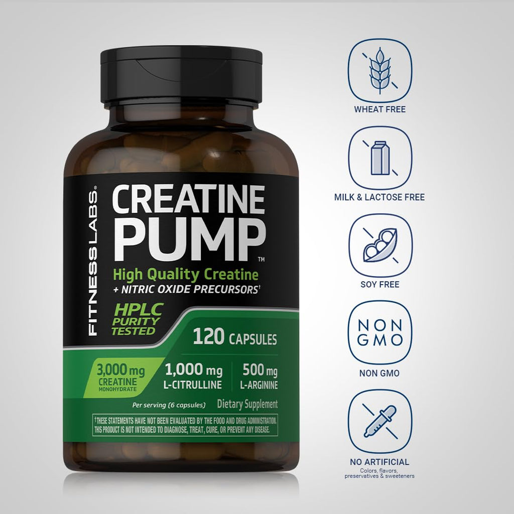 Creatine Monohydrate Capsules 3000mg 120 Count K4664