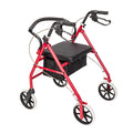 Rollator Walker with Seat, 8-inch Wheels, Black & Red T2091