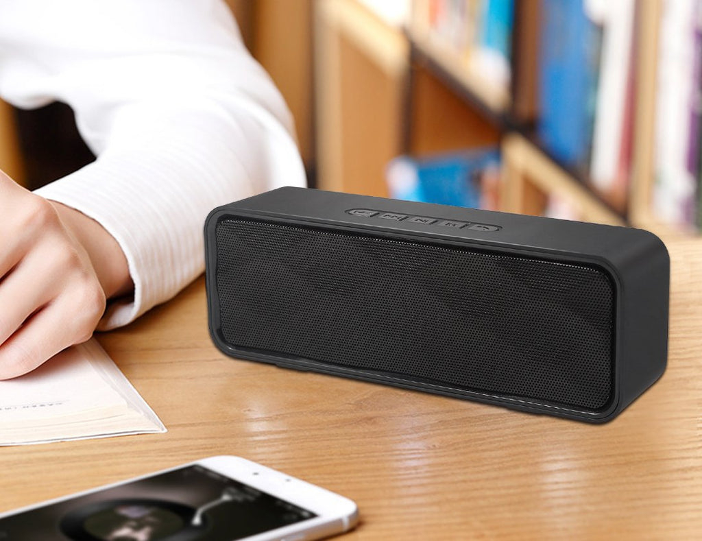 Black Portable Wireless Bluetooth Speaker with AUX USB TF Card Slot R1903