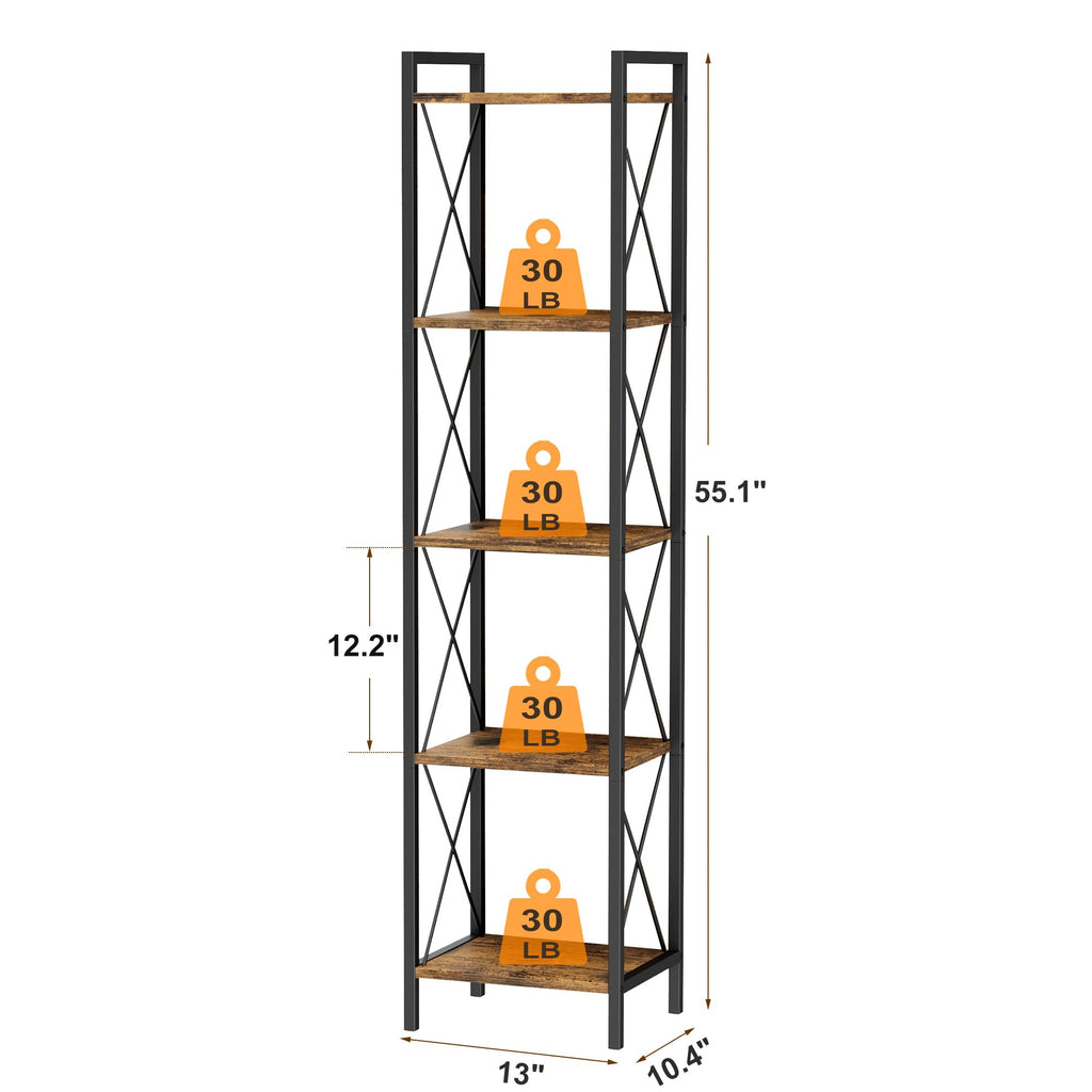5 Tier Metal Bookshelf J77748