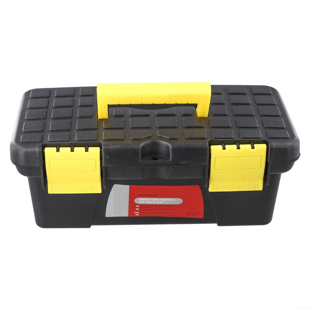 10 Inch Black Plastic Toolbox with Dual Layer Organization Q5750