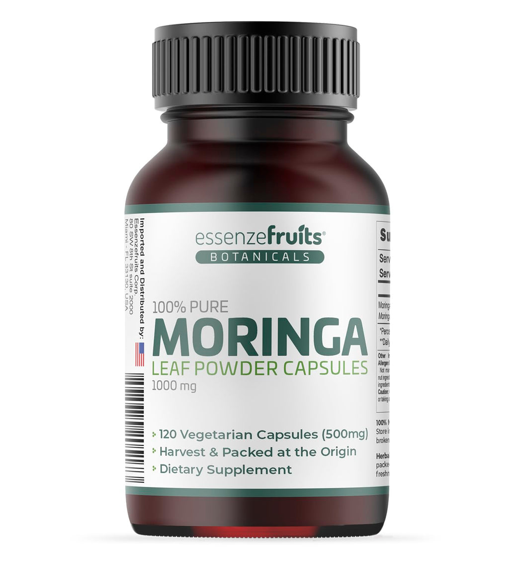 Moringa Capsules 120 Vegan Caps 1000mg Leaf Powder Q18930