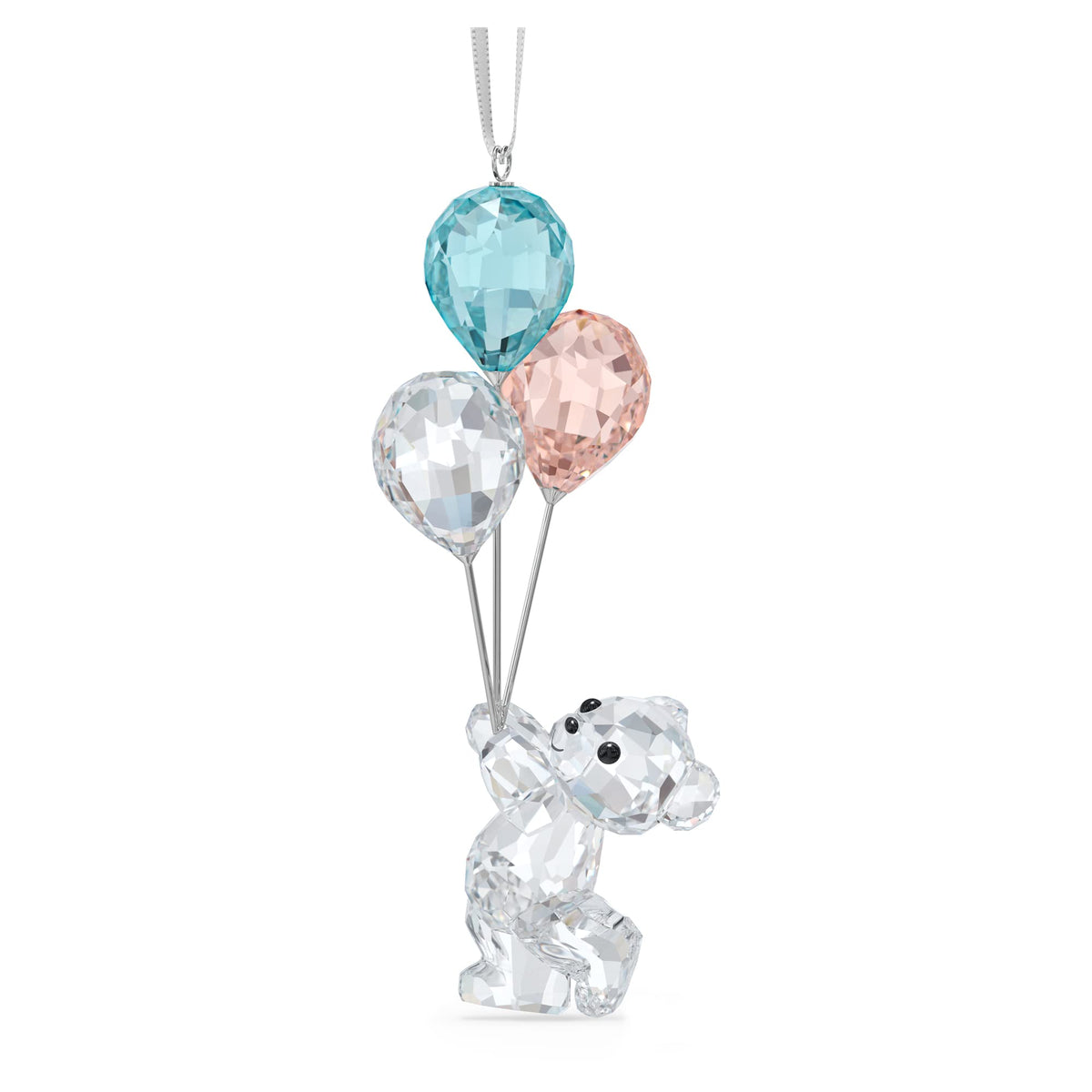 Clear Crystal Ornament with Blue and Pink Balloons H691430