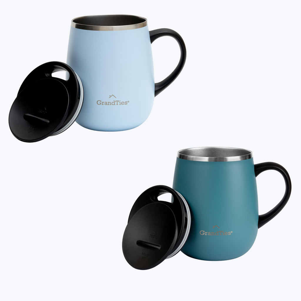 16 oz Insulated Stainless Steel Tumbler 2-Pack with Handle & Sliding Lid F265