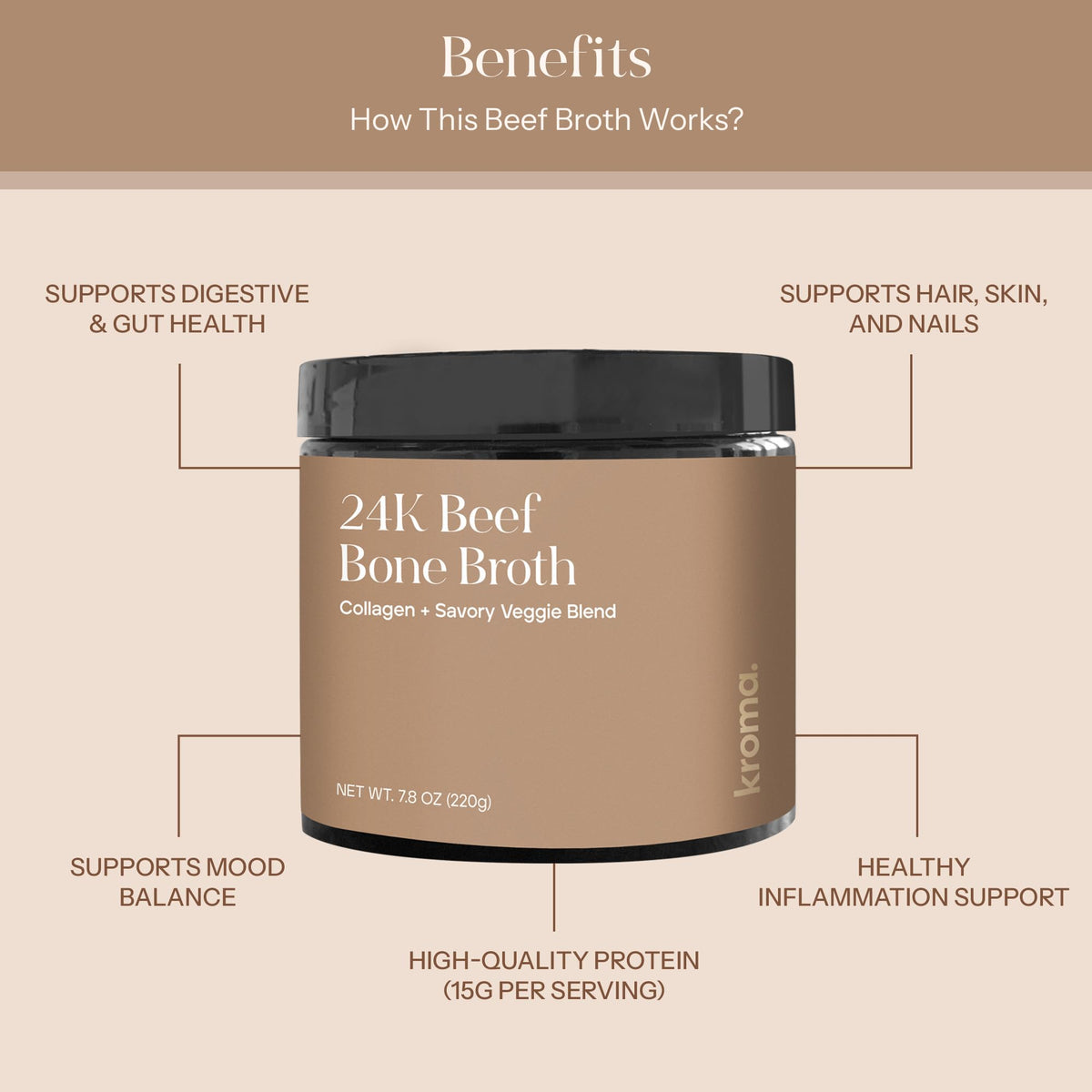 Beef Bone Broth Powder 7 oz U77788