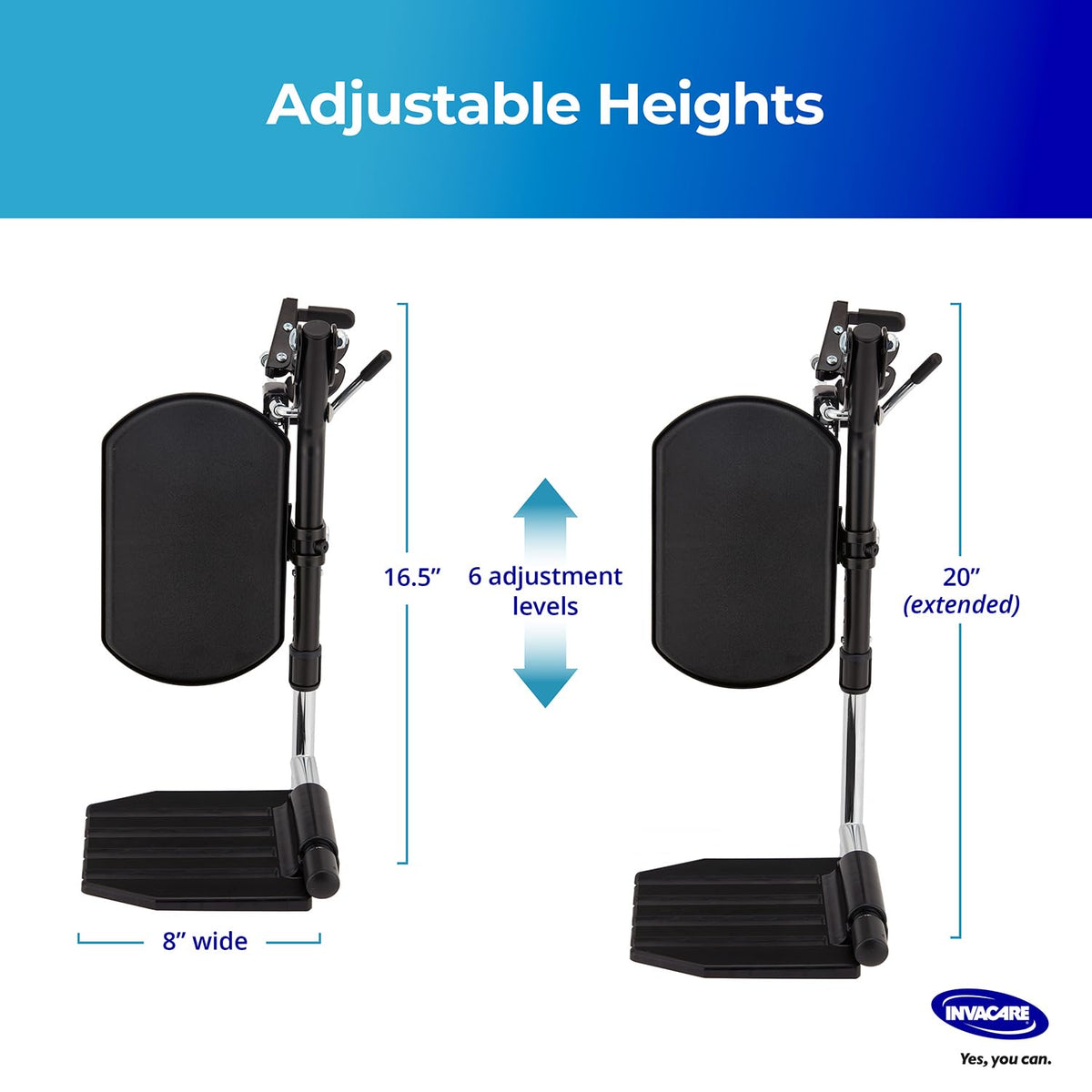 Adjustable Aluminum Wheelchair Elevating Legrest with Padded Calf Support K166469