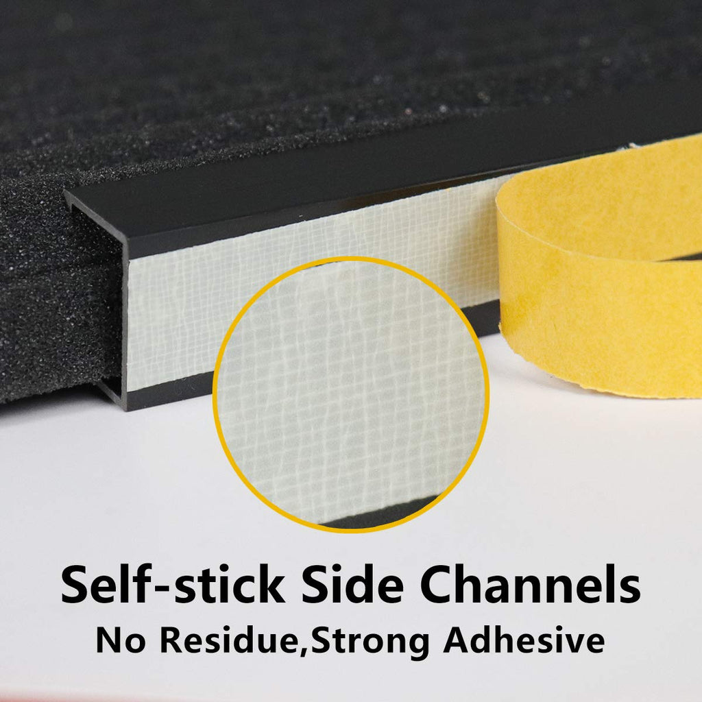 Window Air Conditioner Foam Insulation Panels, 2 Pack, Black, 17in High x 9in Wide B525984