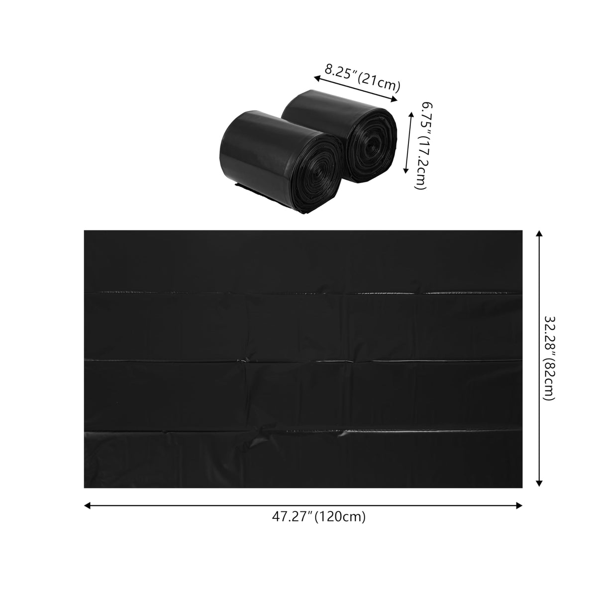 50-Count 42 Gal 3 Mil Contractor Trash Bags, Black H684