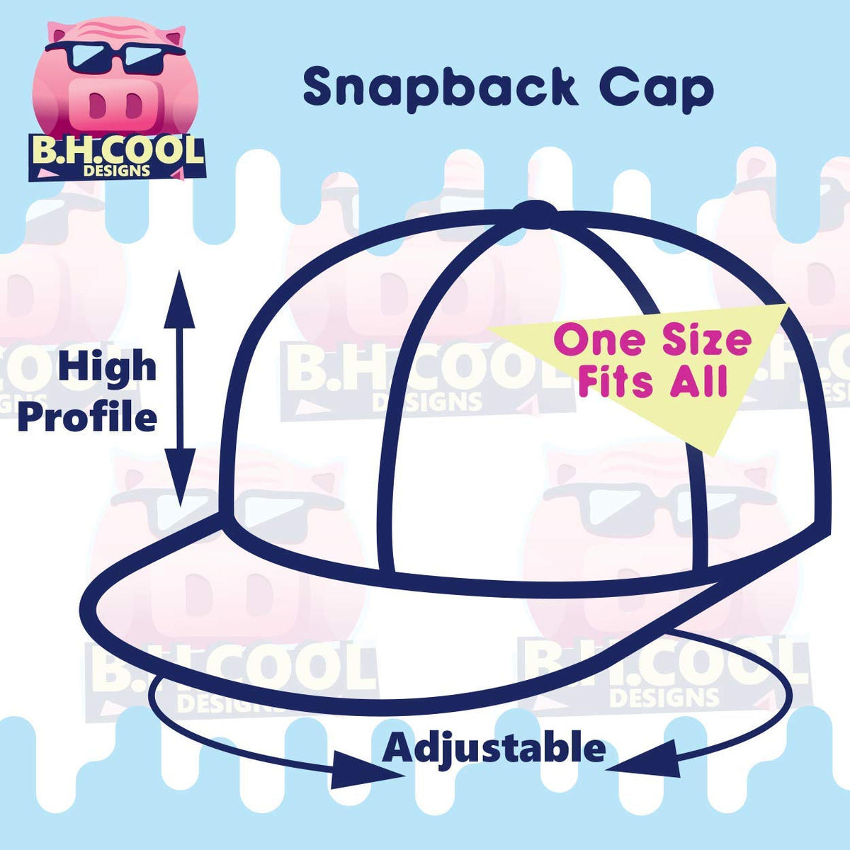 Structured Flat Bill Hat Snapback Closure O7439