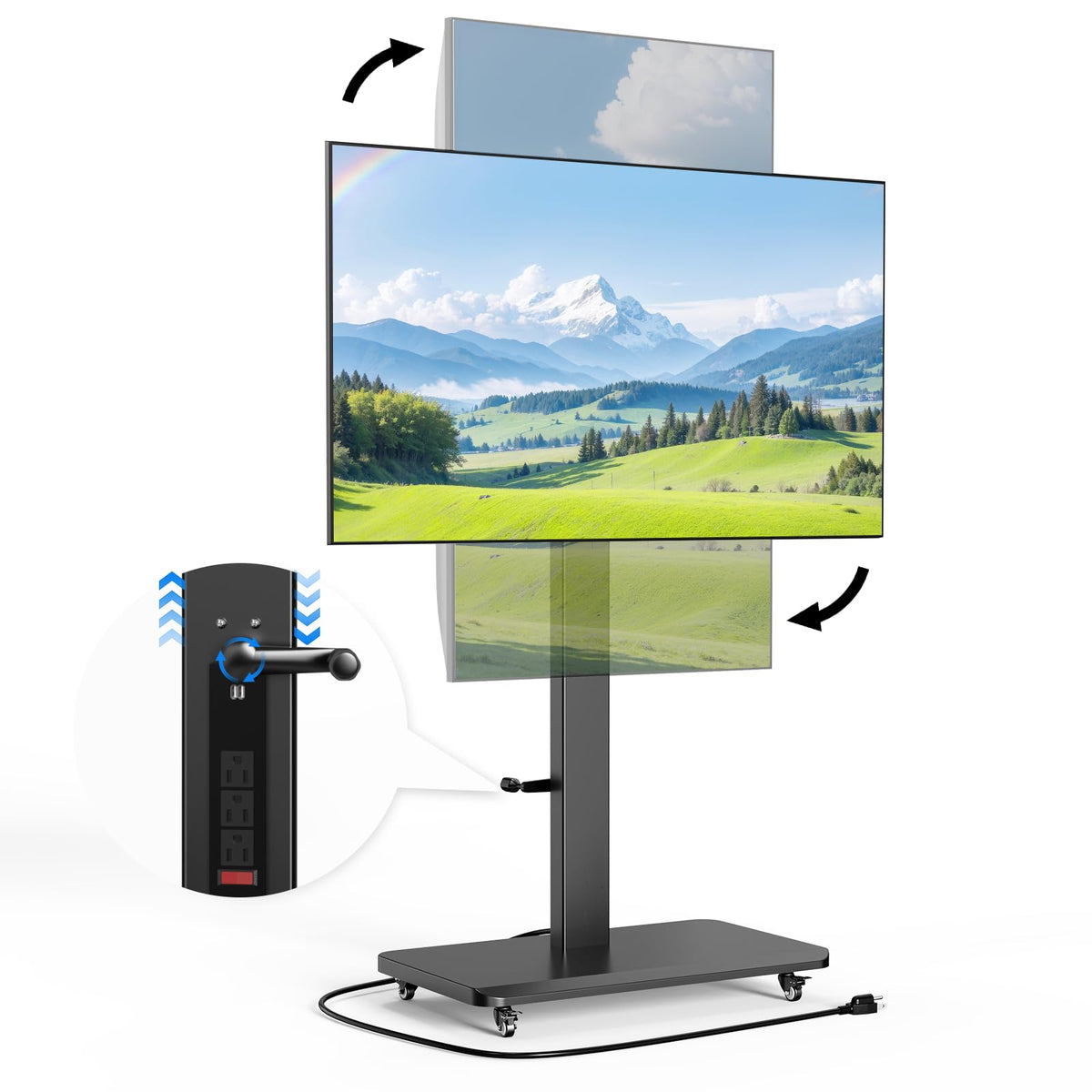 Mobile TV Stand with Power Outlet and Wheels H659519