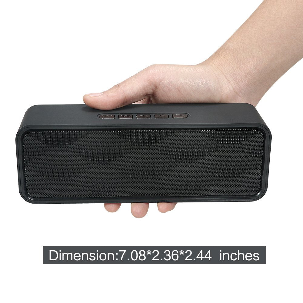 Black Portable Wireless Bluetooth Speaker with AUX USB TF Card Slot R1903
