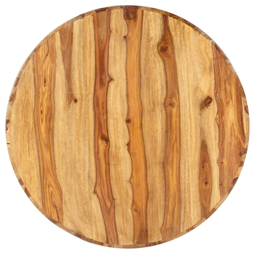 Solid Sheesham Wood Round Coffee Table with Storage Shelf N31048