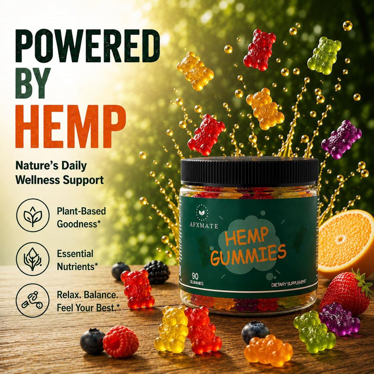 Hemp Gummies Fruit Flavored 90 Gummies U181