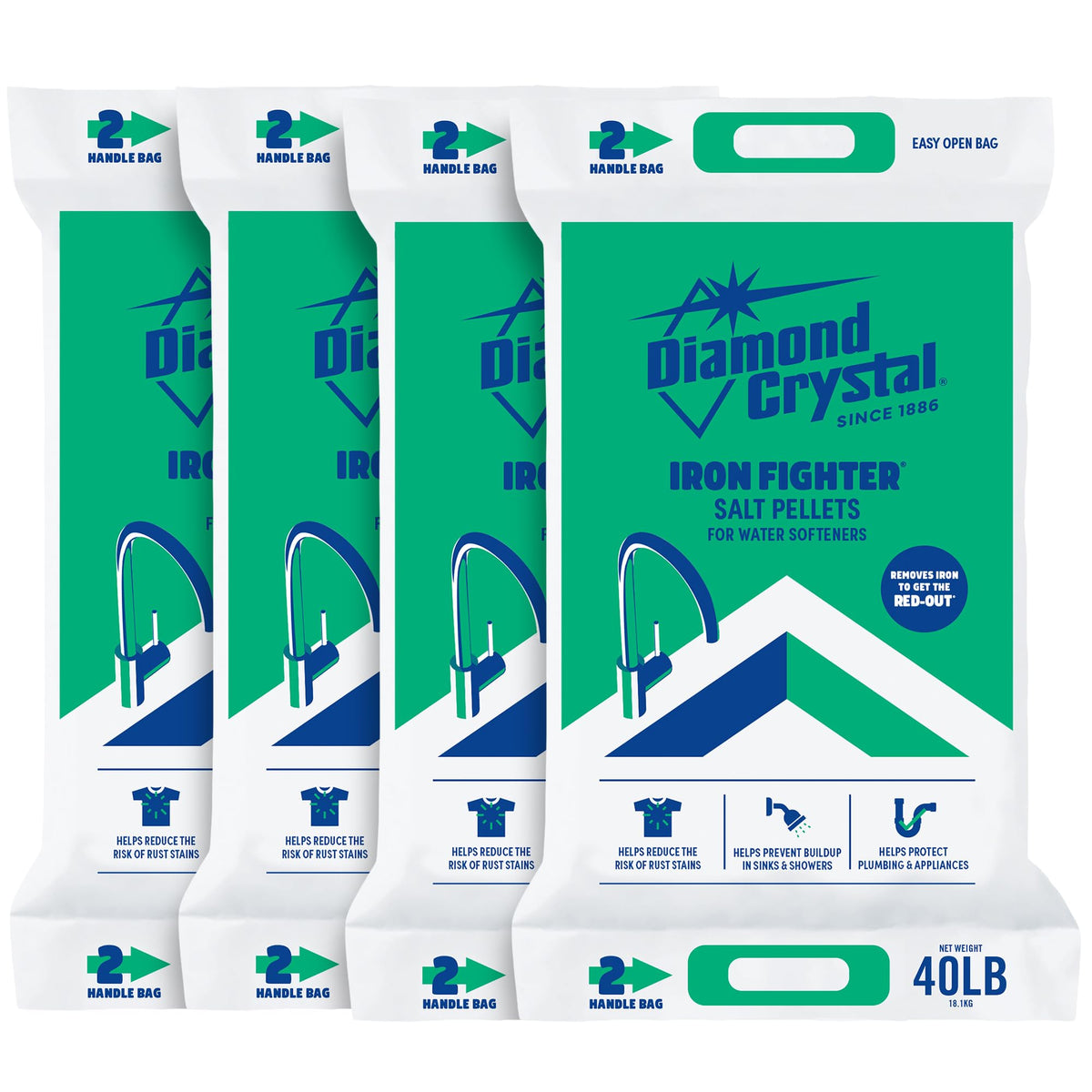 4 Pack Water Softener Salt Pellets, 40 lb K74614
