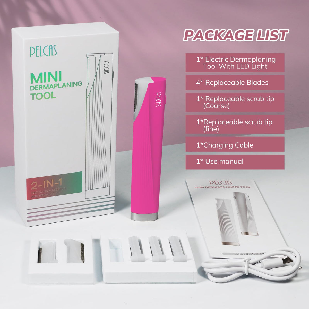 Electric Dermaplaning Tool Kit with LED J41196