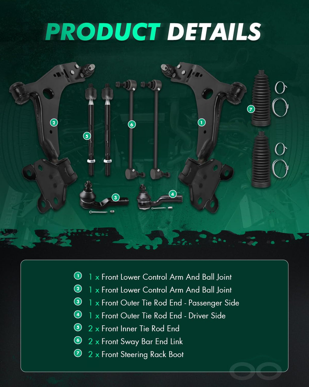10pcs Front Suspension Kit N500