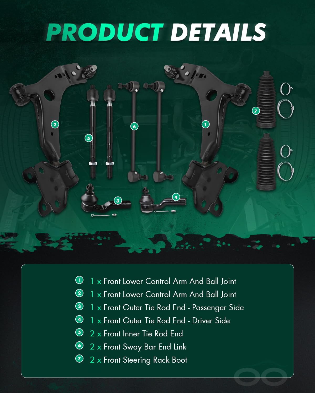 10pcs Front Suspension Kit N500