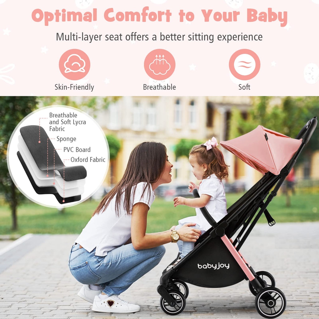 Lightweight Compact Baby Stroller with Canopy and Storage Basket F755125