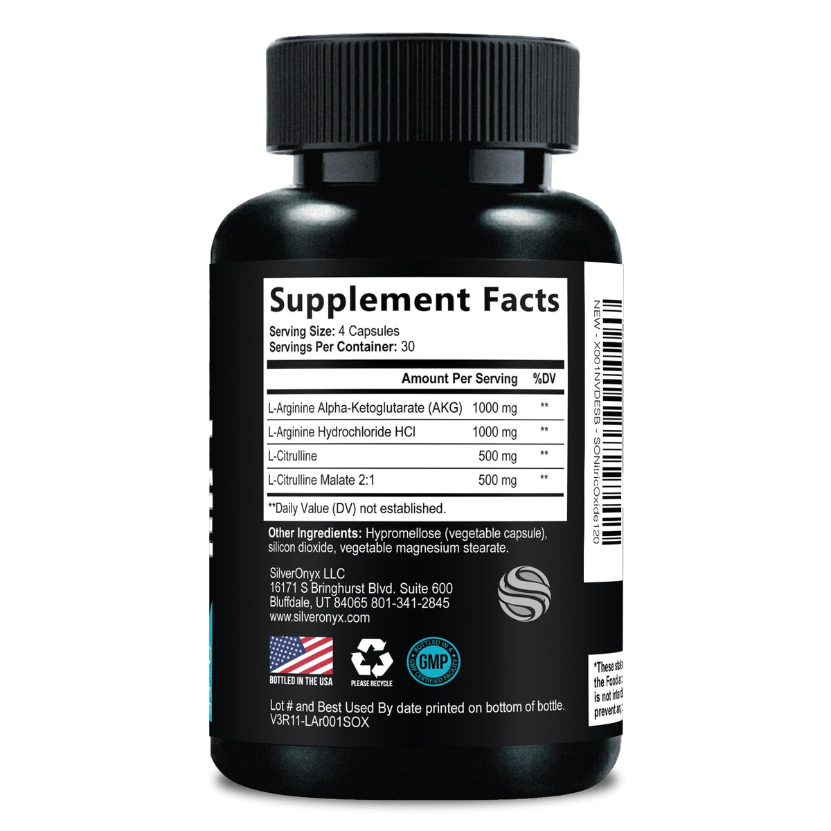 Nitric Oxide Supplement 3000mg Blend L-Arginine & L-Citrulline 120 Capsules G781476