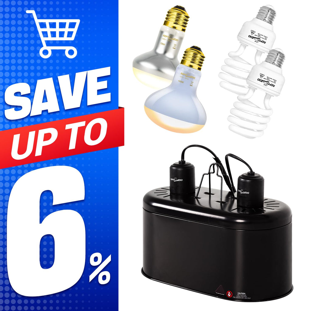 Reptile Heat Lamp Combo Pack with Dual Light Fixture T327