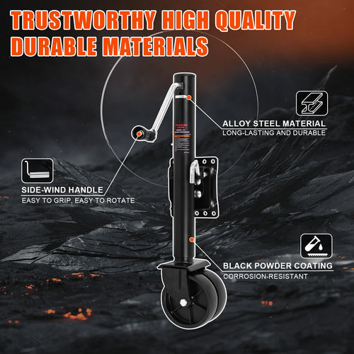 2000 lb 12" Lift Trailer Jack with Wheels X819