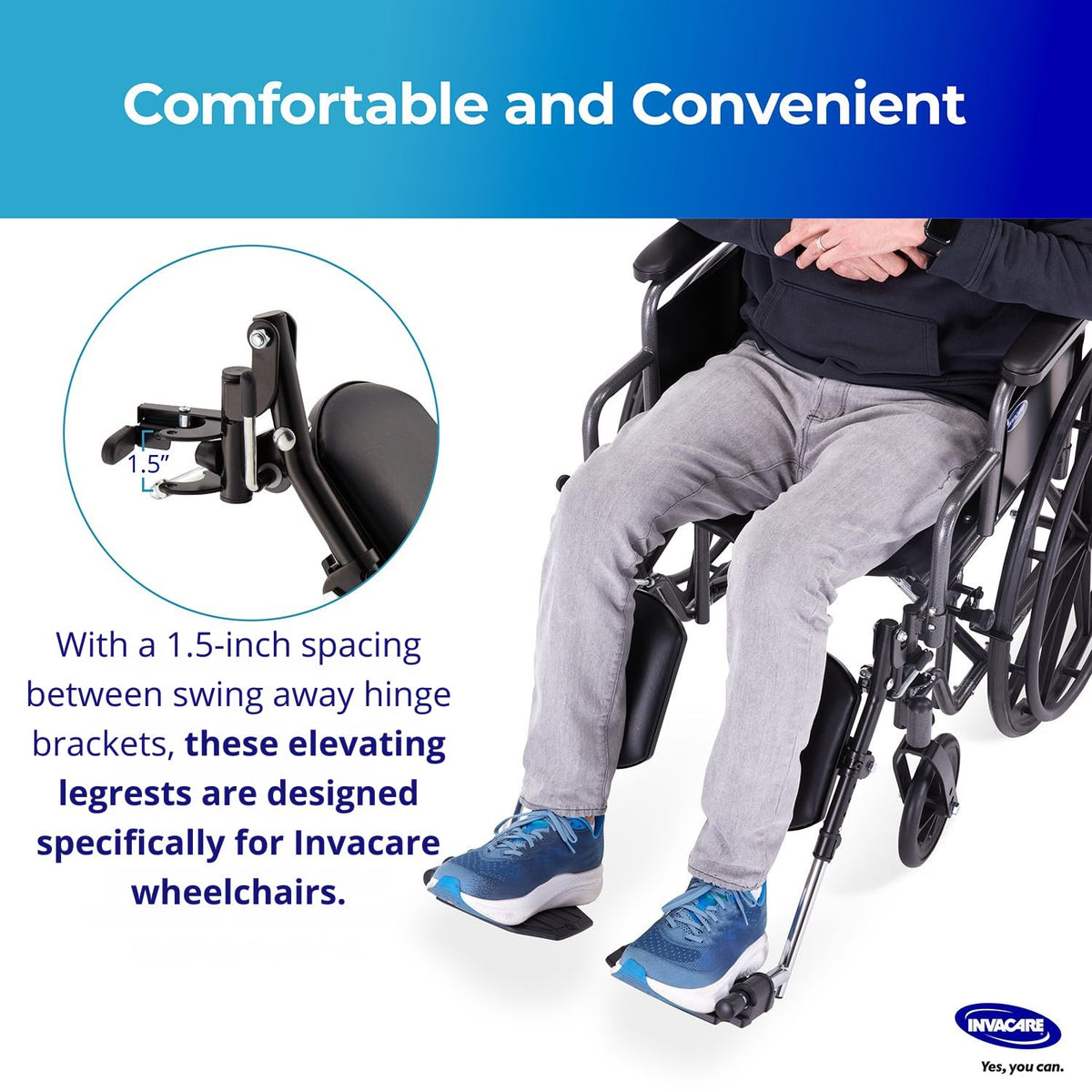 Adjustable Aluminum Wheelchair Elevating Legrest with Padded Calf Support K166469
