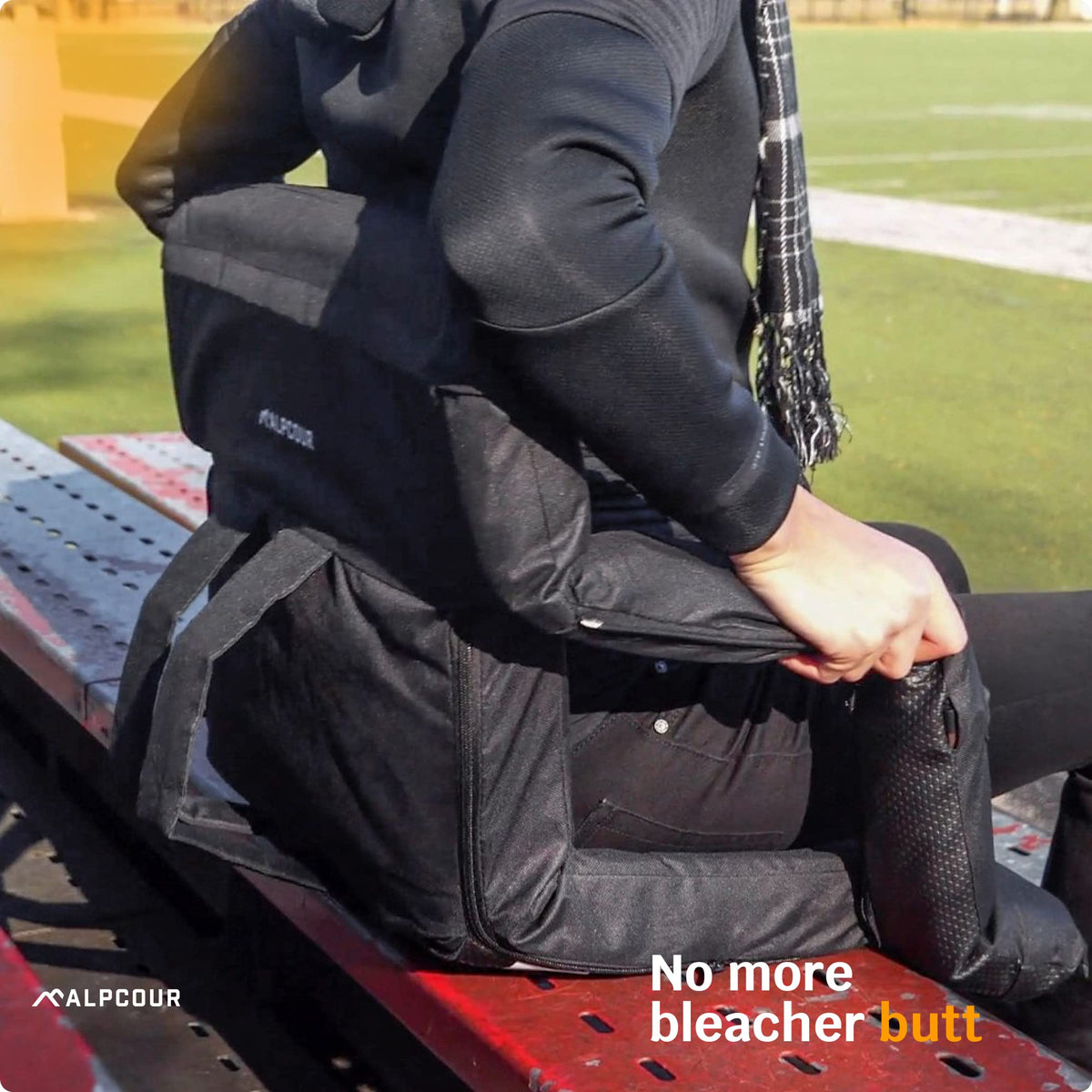 Heating Massage Reclining Stadium Seat with Arm Support H533